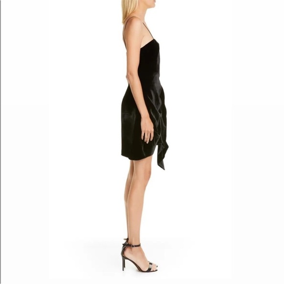 Cinq á Sept Kiki Knotted Velvet Black Mini Dress - Picture 4 of 10